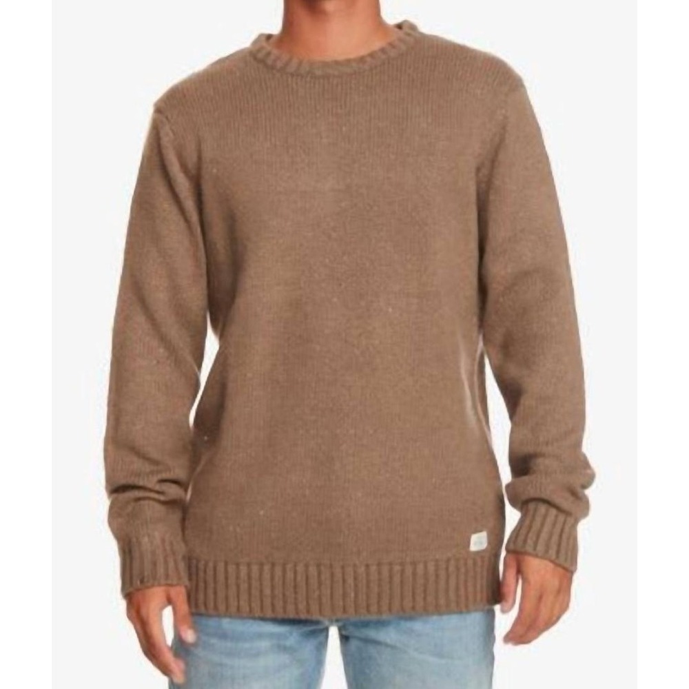 Quiksilver Neppy Knit Crewneck Sweater Medium Brown Speckled Surf‎ Skate Grunge